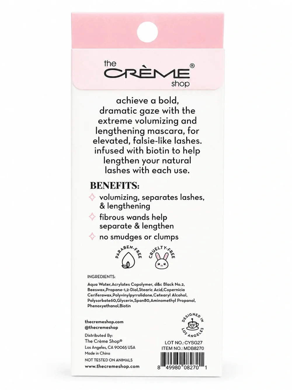 The Crème Shop 3D Mascara Dramatic Duo Black Biotin Volumizing Lash Set